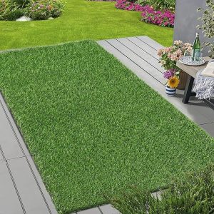 carpet planet artificial grass carpet soft, eco friendly grass mat for balcony, lawn, garden & outdoor décor – uv resistant, durable & easy to maintain(green, 6.5 x 56 feet)